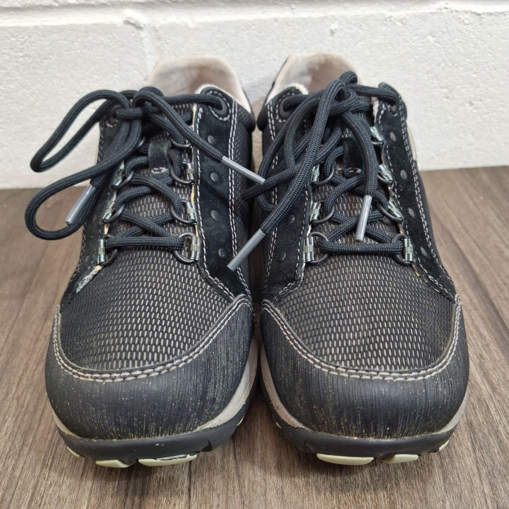 Dansko Paisley Waterproof Black Suede Walking Shoes Vibram Sole Women's Size 6.5